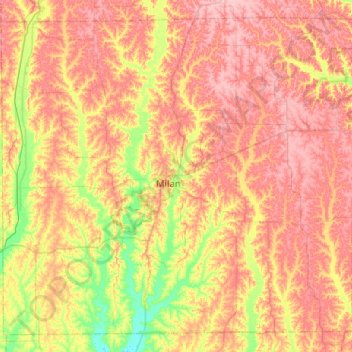 Sullivan County topographic map, elevation, terrain