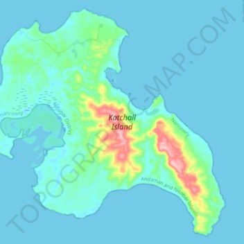 Katchall Island topographic map, elevation, terrain