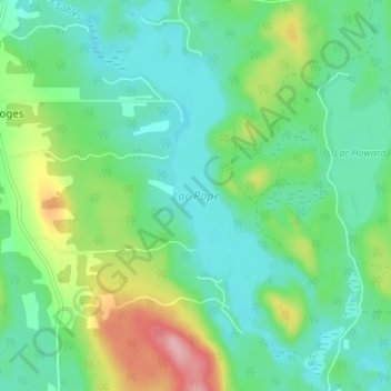 Lac Pope topographic map, elevation, terrain