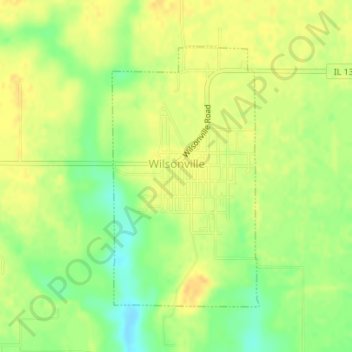 Wilsonville topographic map, elevation, terrain