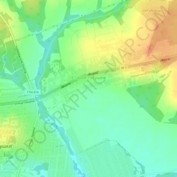 Старые Петушки topographic map, elevation, terrain