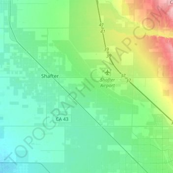 Shafter topographic map, elevation, terrain