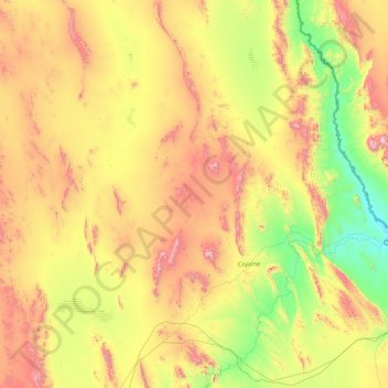 Coyame del Sotol topographic map, elevation, terrain