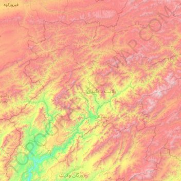 Daykundi Province topographic map, elevation, terrain