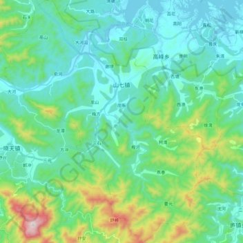 Shanqi topographic map, elevation, terrain