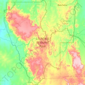 Litchfield National Park topographic map, elevation, terrain