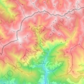 Queralbs topographic map, elevation, terrain