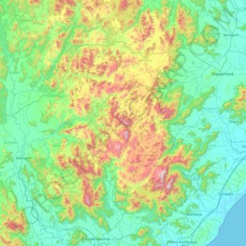 Gajapati topographic map, elevation, terrain