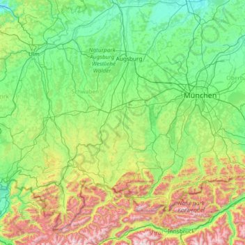 Lech topographic map, elevation, terrain