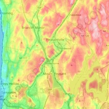 Town of Mount Pleasant topographic map, elevation, terrain