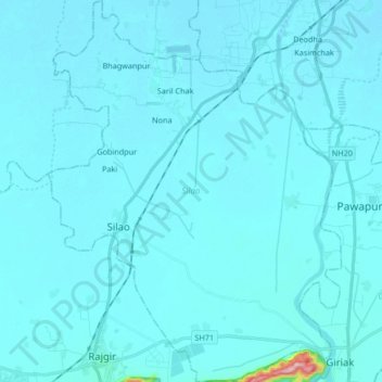 Silao topographic map, elevation, terrain