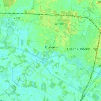 Dorfgemeinschaft Ahausen topographic map, elevation, terrain