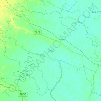 Tihidi topographic map, elevation, terrain