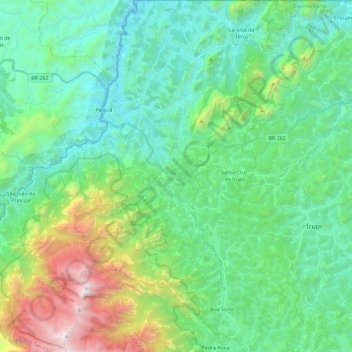 Pequiá topographic map, elevation, terrain