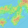 Kansai Region topographic map, elevation, terrain