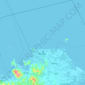 Roxas City topographic map, elevation, terrain