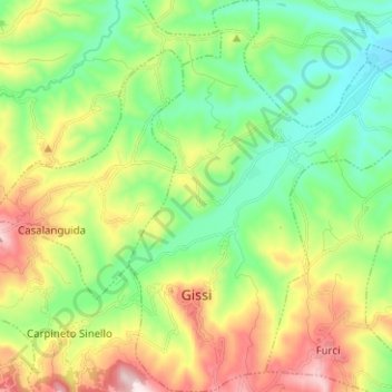 Gissi topographic map, elevation, terrain