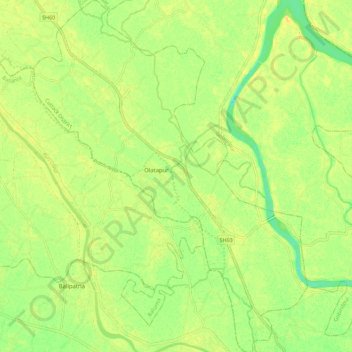 Olatapur topographic map, elevation, terrain