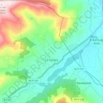 La Carrera topographic map, elevation, terrain