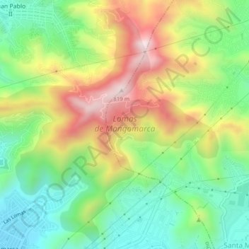 Lomas de Mangomarca topographic map, elevation, terrain