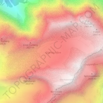 Glärnischfirn topographic map, elevation, terrain