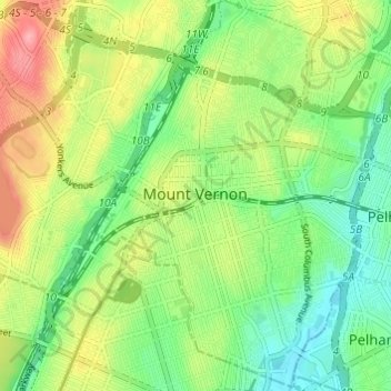 Mount Vernon topographic map, elevation, terrain