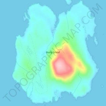 Bushy Island topographic map, elevation, terrain