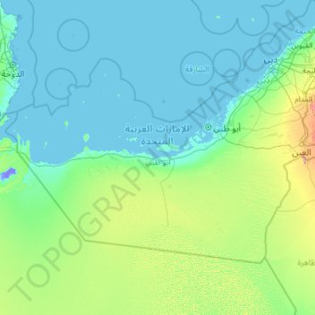 أبو ظبي topographic map, elevation, terrain