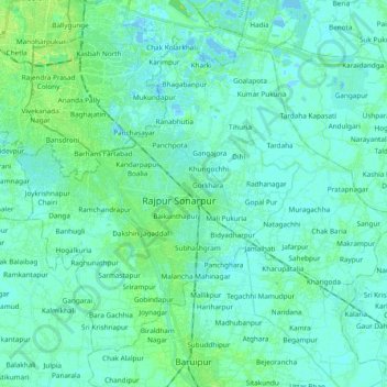 Sonarpur topographic map, elevation, terrain