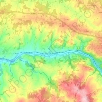 Saint-Victurnien topographic map, elevation, terrain
