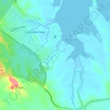 Cooloola Cove topographic map, elevation, terrain