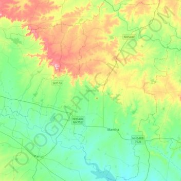 Mantha topographic map, elevation, terrain