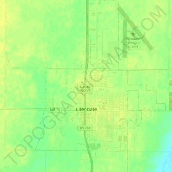 Ellendale topographic map, elevation, terrain
