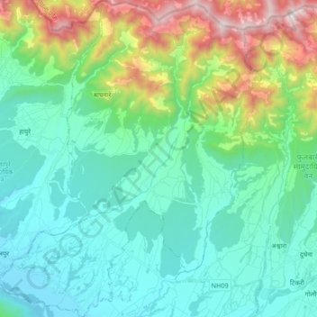Shantinagar topographic map, elevation, terrain