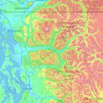 Skagit County topographic map, elevation, terrain