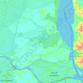 Villa Paranacito topographic map, elevation, terrain