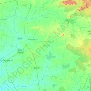 Samudrapur topographic map, elevation, terrain