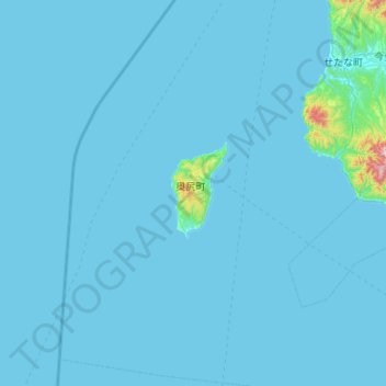 奥尻郡 topographic map, elevation, terrain
