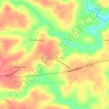 Pleasant Hill topographic map, elevation, terrain