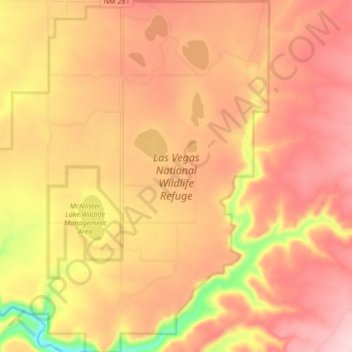 Las Vegas National Wildlife Refuge topographic map, elevation, terrain