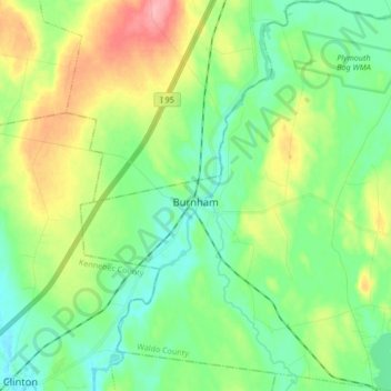 Burnham topographic map, elevation, terrain