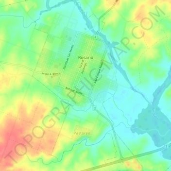 Rosario topographic map, elevation, terrain