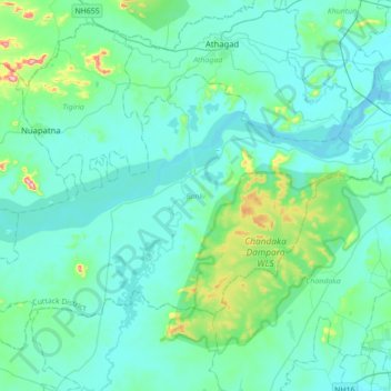 Banki topographic map, elevation, terrain