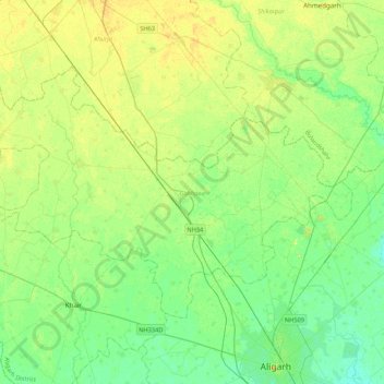 Gabhana topographic map, elevation, terrain