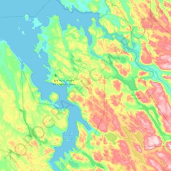 Kangiqsualujjuaq topographic map, elevation, terrain