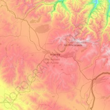 Ananea topographic map, elevation, terrain