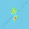 Hashima Island topographic map, elevation, terrain