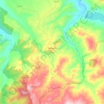 Nekmaria topographic map, elevation, terrain