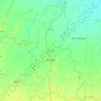Kurtha topographic map, elevation, terrain