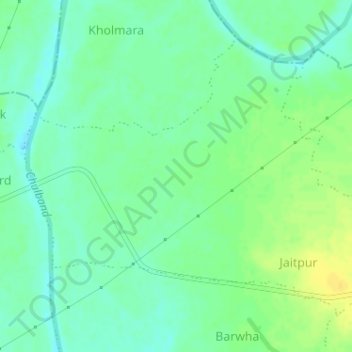Jaitpur topographic map, elevation, terrain
